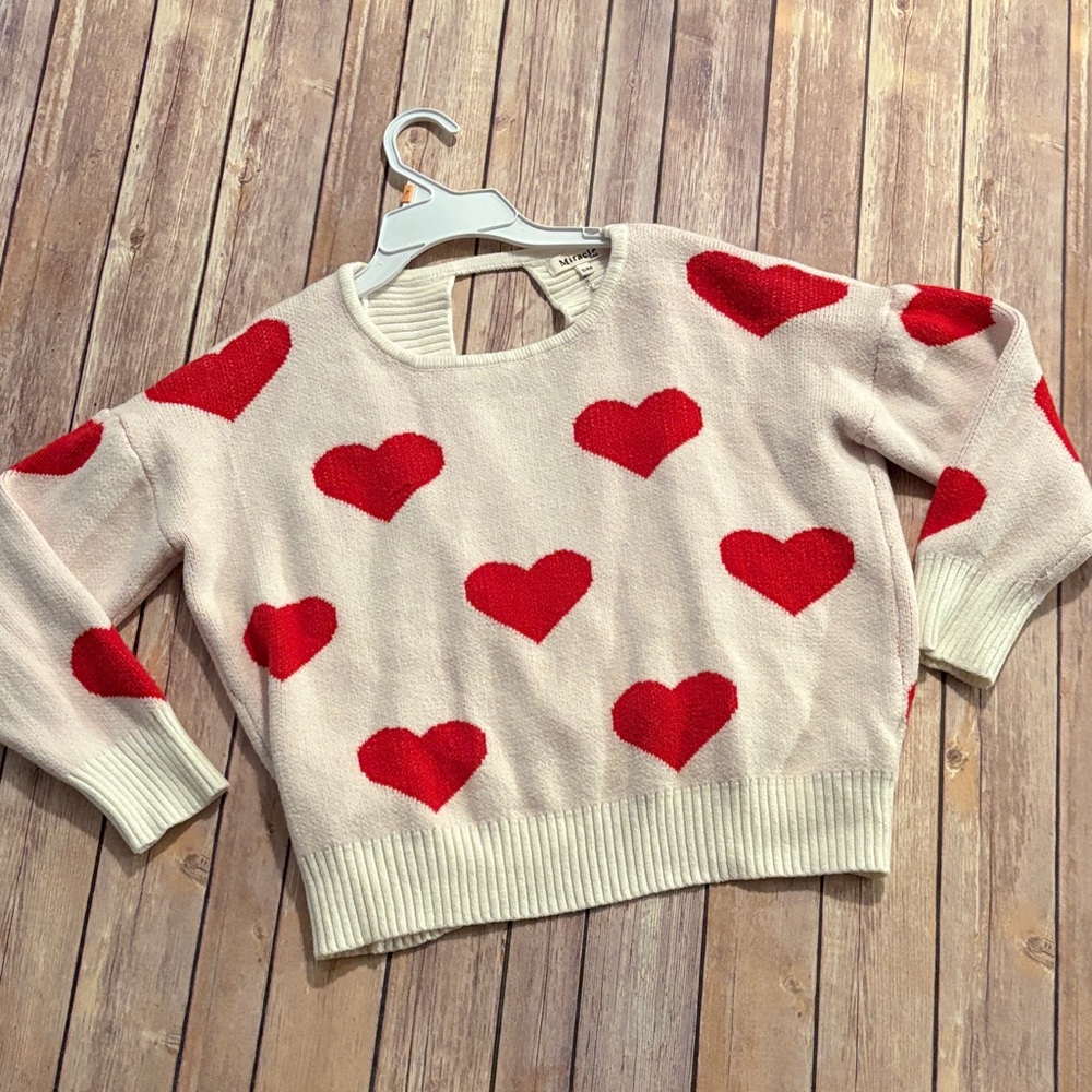 Red Heart Patterned Sweater